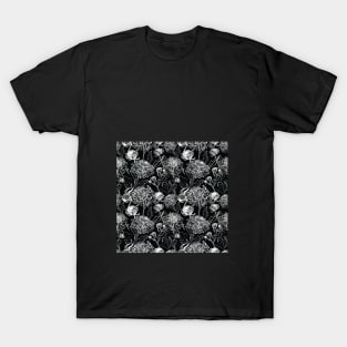 Black & White Abstract Botanical Digital T-Shirt